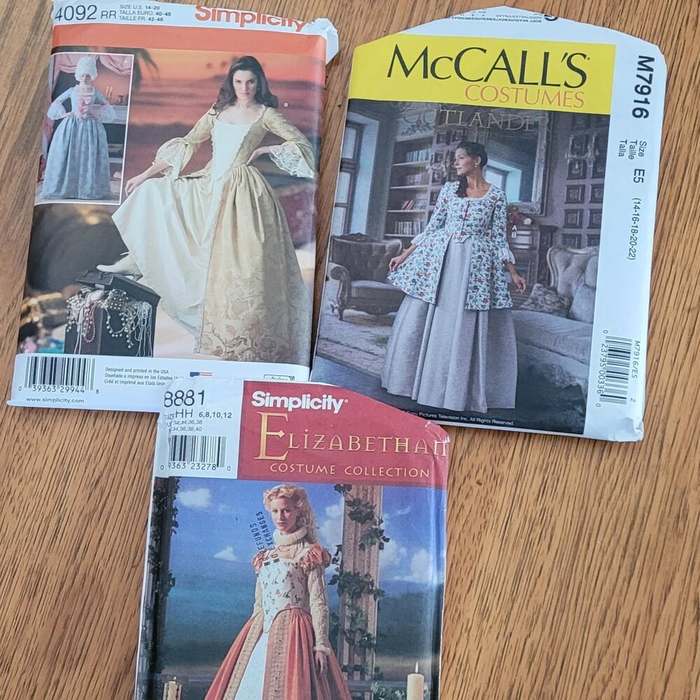 Lot of 3 Women's Costume Patterns - Uncut